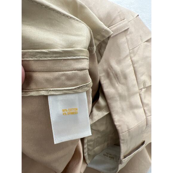 Kate Spade NY Tan Cotton Wide Leg Crop Pant Trousers 2 Capsule Old Money - Picture 5 of 7